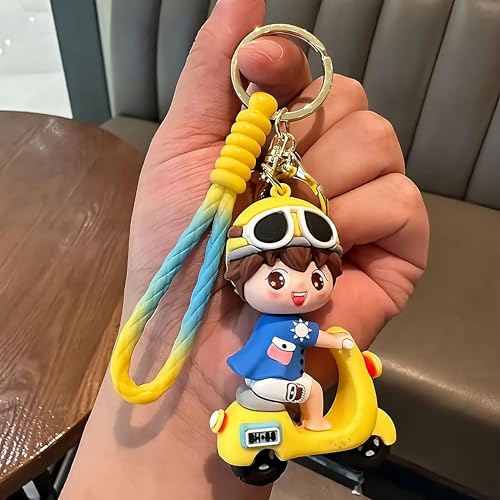 Cute Cartoon 3D Silicon Keyring, Durable Keychain with Strap & Me...