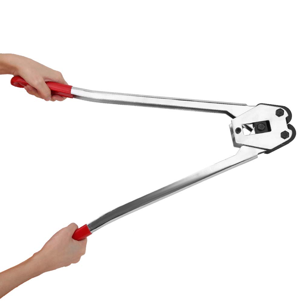 Pinza crimpatrice per reggette, strumento manuale per reggette ad alta resistenza, sigillatrice professionale per reggette in plastica PP PET per imballaggi industriali, magazzino, spedizione, 45 a