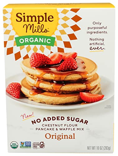 Image of Simple Mills No Added Sugar Pancake & Waffle Mix, Original - Gluten Free, Plant Based, Paleo Friendly, 10 Ounce (Pack of 1)