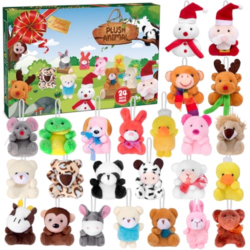 CHMYWJ Advent Calendar 2025 Kids - Plush Animals Toys for