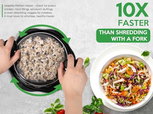 Hähnchen Zerkleinerer 25.5cm Großer Sichtbar Hühnerbrust Zerkleinerer Schredder Werkzeug Twist Mit Bürste, Professionelles Fleischzerkleinerer | BPA-frei, Rutschfest & Spülmaschinengeeignet ﻿