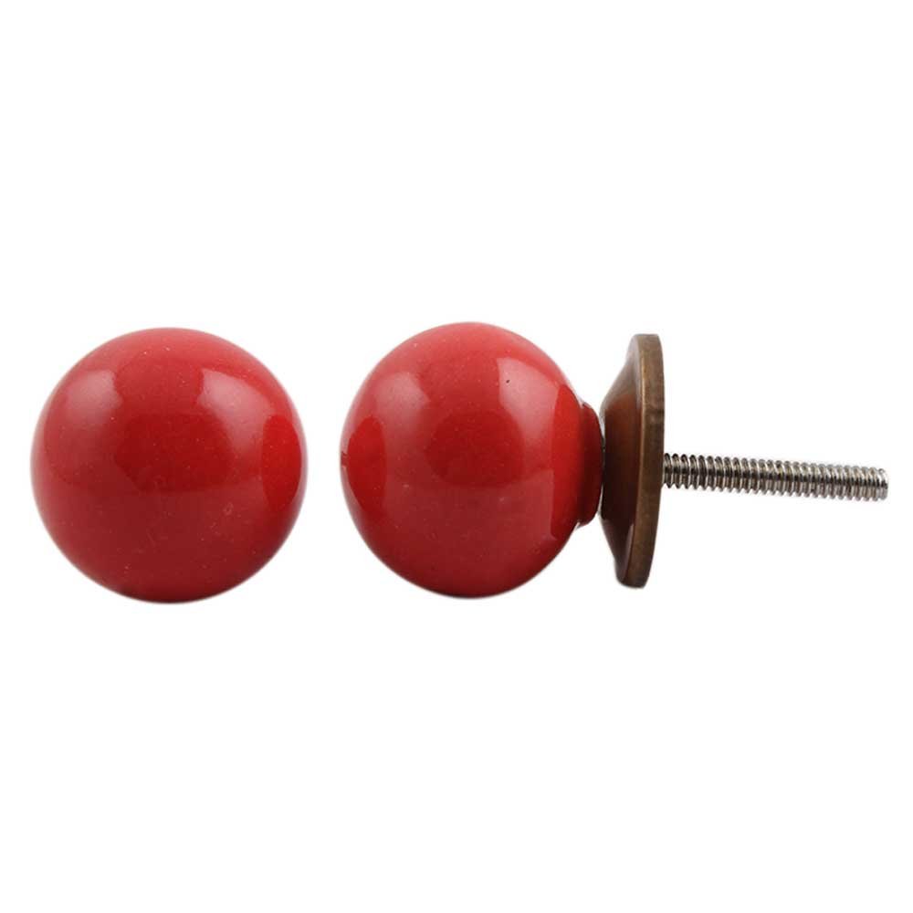 Indian-Shelf 2 Piece Red Round Solid Ceramic Premium Drawer Knobs for Kitchen Cabinet Hardware Door Decorative Dresser Pulls Crafts-image-33