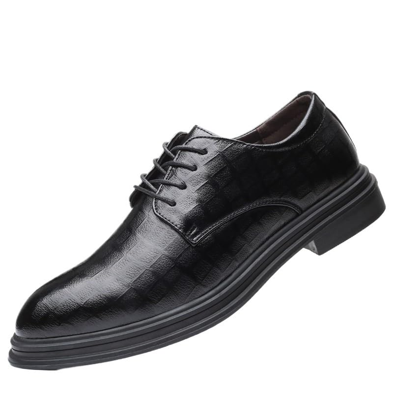 Fashion Men's Formal Oxford Shoes Faux Leather Lace-Up Cap Toe Tuxedo Dress Shoes