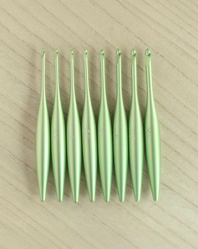 Image of Furls Crochet Hook, Limited Edition Matte Pistachio Streamline Metal, Ergonomic Handle Crochet Hooks 7 inch (Matte, H - 5.00MM)