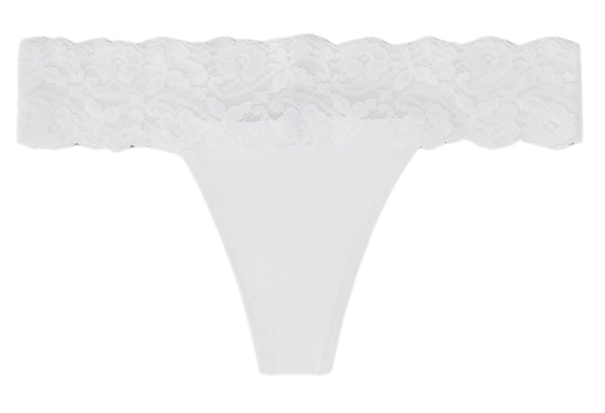 vpsk Women's Thong Underwear - 1 Pack Microfiber Stretch Lace Panties Soft & Sexy Lingerie for Women/Soft lace Waistband/G String Thong Panty/lace Waist Thong| Set of 1 White-picture-45