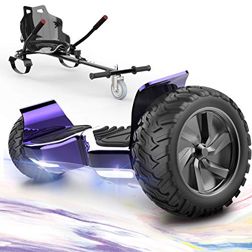GeekMe Hoverboards,Off Road Hoverboards with Hoverkart,8.5u0094 Hoverboards All Terrain with APP, Bluetooth Speaker,LED lights