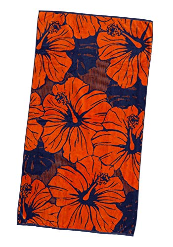 P.K. Collection XXL Strandtuch Strandhandtuch 100x180 cm Velours Strandlaken (Hibiscus) Cover