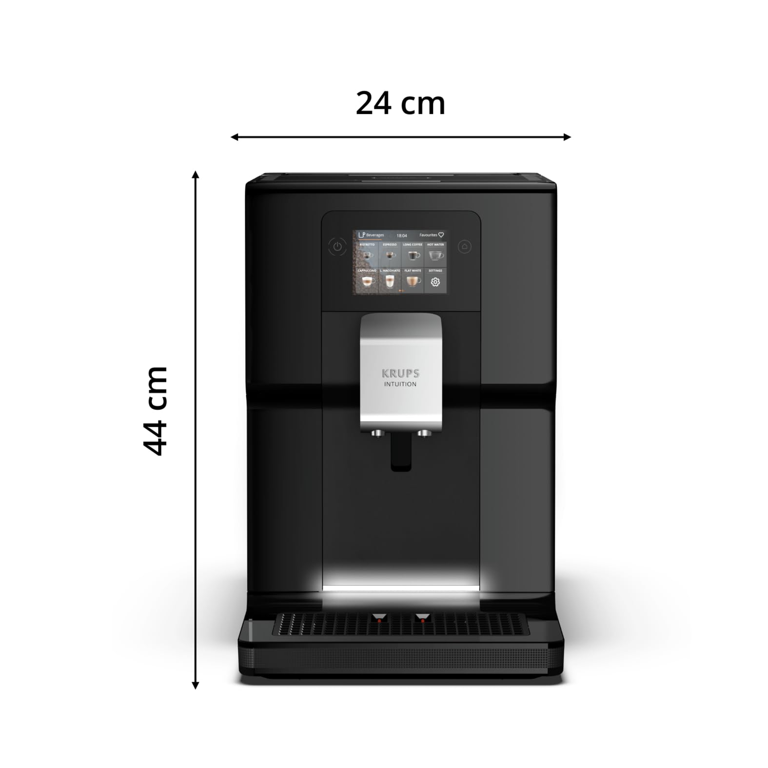 Krups Intuition Preference Macchina per caffè a chicchi di caffè, Macinatore a chicini, Caffettiera espresso, Cappuccino, Espresso, Schermo tattile a colori, 11 ricette preregistrate EA873810