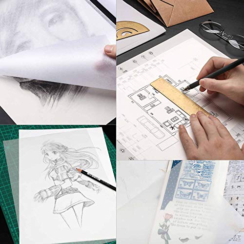 150 Sheets Vellum Papers- White Translucent Sketching and Tracing Paper for Creative Invitations, Card Insert Tissue, Photo Overlays, Scrapbooking( 8.2 x 11.7 inch)
