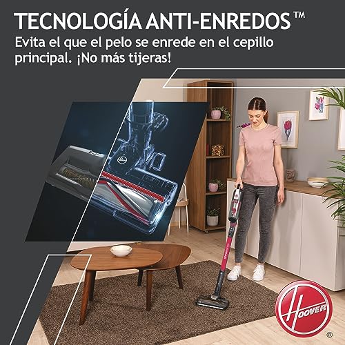 Miniatura 3 de Hoover HF500 Plus Home HF522STH Aspiradora Escoba sin Cable, Accesorio 2 en 1, 45 min, Carga ultrarápida 2.5h, 15500 Pa, Dual led localizador de Polvo, Color Rojo