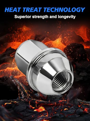 Image of M14x1.5 Lug Nuts - 24pcs OEM Wheel Lug Nuts Compatible with 2015-2023 Ford F150 / Expedition, Lincoln Navigator, Chrome Acorn Wheel Nuts Set