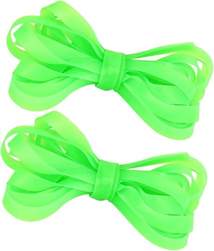 Cabilock 2PCS Elastic Thickened Wide Skipping Rope Green Stretchy Jumping Bands for Extracurricular Fitness Equipment for Home and School Sports