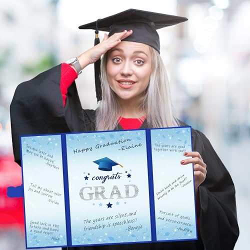 Image of Vlipoeasn Blue Silver 2026 Graduation Guest Book Alternative, Class of 2026 Grad Party Decorations, Signature Book for 2026 College High School, Unique Graduation Gifts for Friends