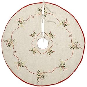 Grelucgo 36 Inches Embroidered Christmas Holiday Tree Skirt for 4 to 6 ft Tree, Double Thickness Grelucgo 36 Inches Embroidered Christmas Holiday Tree Skirt for 4 to 6 ft Tree Double Thickness