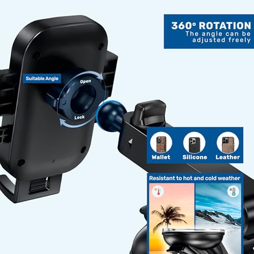 Universal Car Phone Holder - Adjustable Cell Phone Mount for Car Dashboard and Windshield - Phone Holders for Your Car - Hands Free Automobile Cell Phone Holder (Long) - Image 4