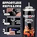 6 CAN of NEON 5X Butane Fuel Lighter Refill Gas, Blue
