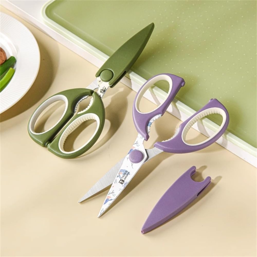 Forbici da Cucina Multiuso Forbici da Cucina Cesoie for Barbecue multifunzionali in Acciaio Inossidabile Perfetto Come Regalo(Purple)