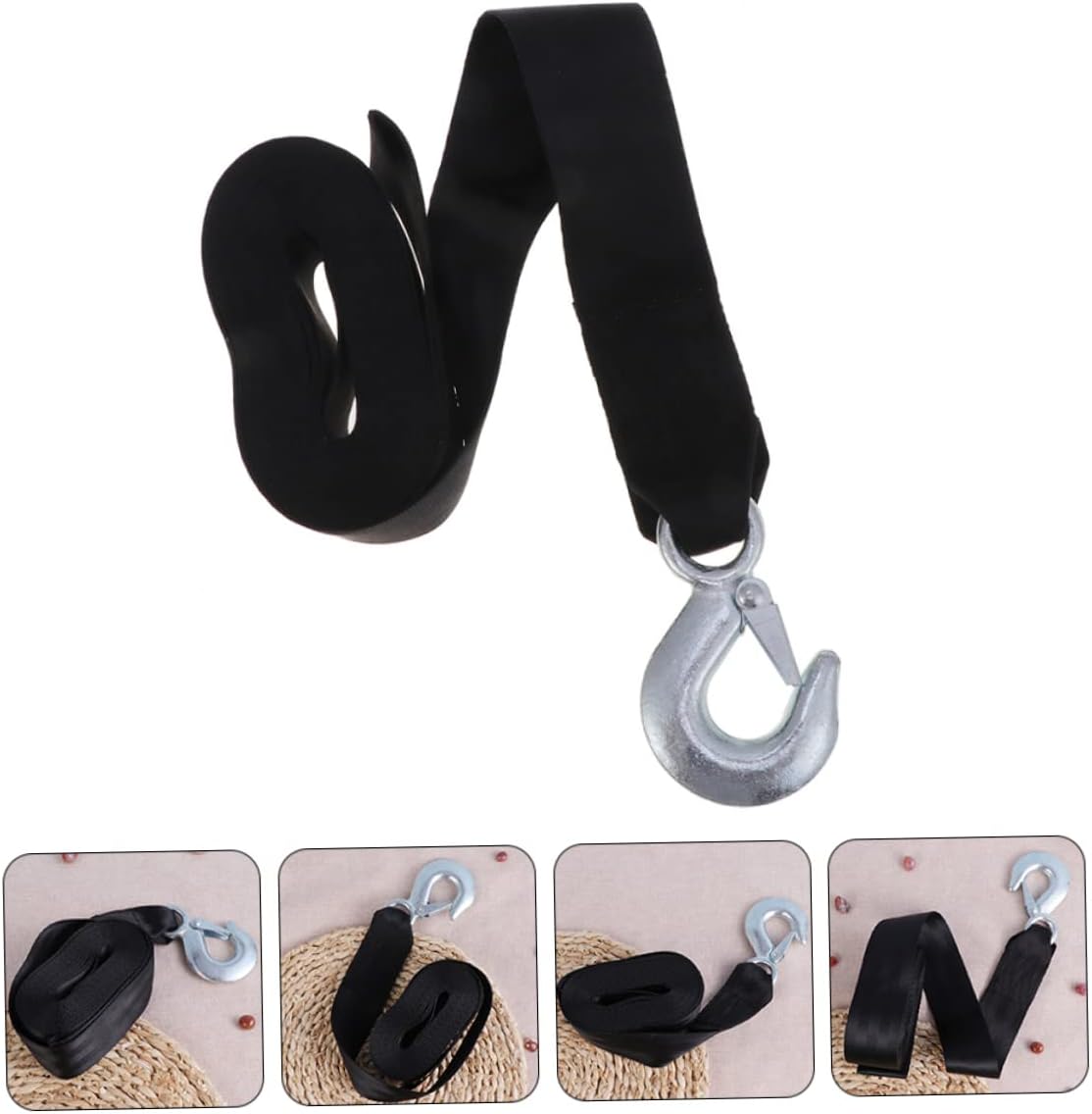 Cabilock Trailer Winch Strap Capacity Wide Durable Strap with Hook for Loading and Secure Transport for Trucks and Trailers