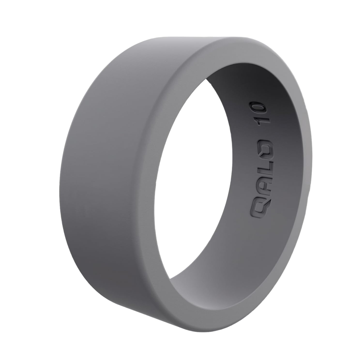 QALO Men's Basic & Flat Silicone Ring - Silicone Wedding Band for Men - Breathable Comfort Fit Silicone Ring for Men - Durable Rubber Engagement Ring - 8mm x 2mm