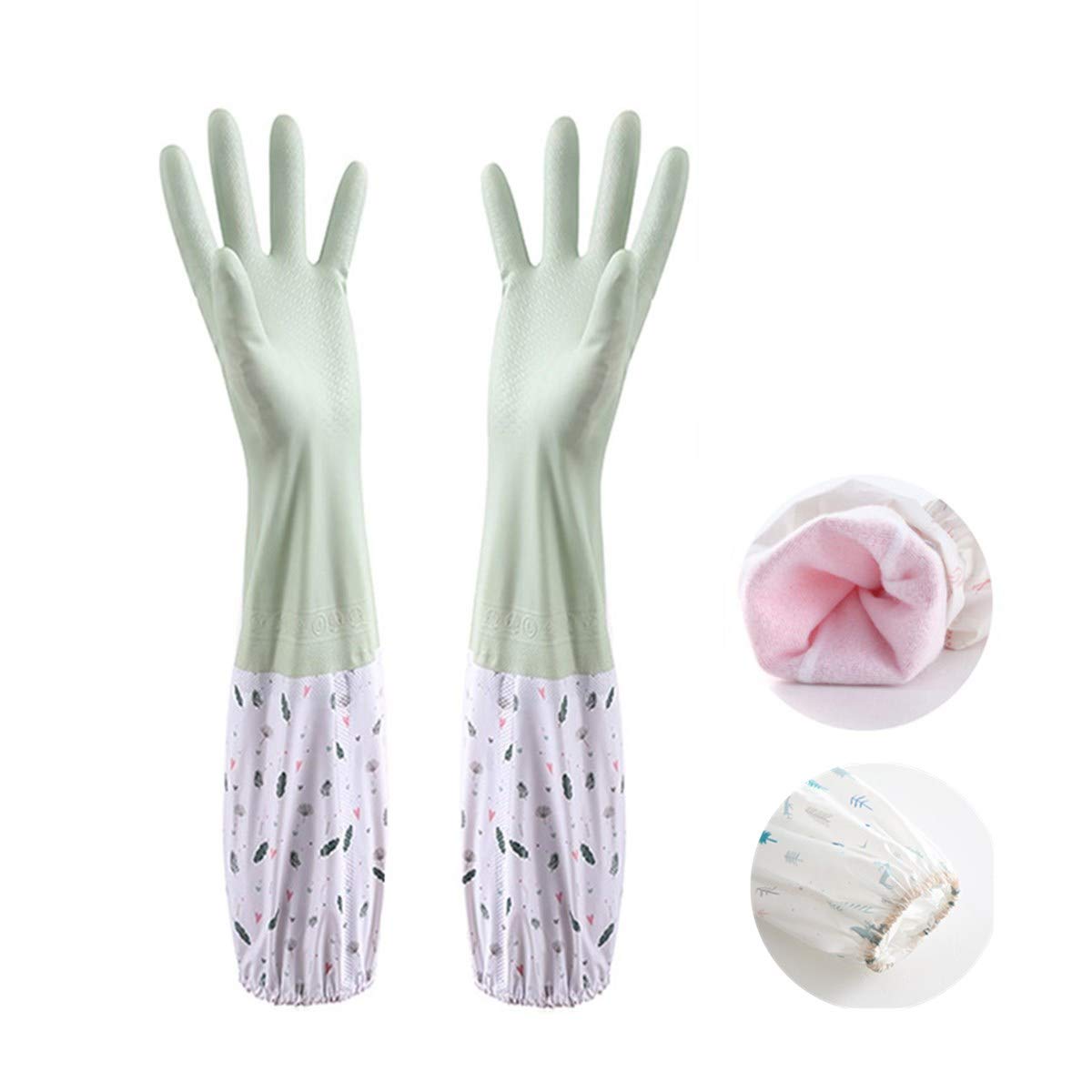 Long sleeve rubber gloves, reusable dishwashing gloves, kitchen, oven, pet cleaning gloves