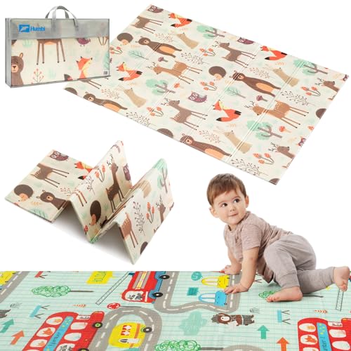 HUMBI Spielmatte Baby, Krabbelmatte, XPE Schaumstoff, Doppelseitig, Flatbar, Wasserdicht, Extra...