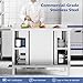 ROVSUN All Stainless Steel Table with Cabinet, 39