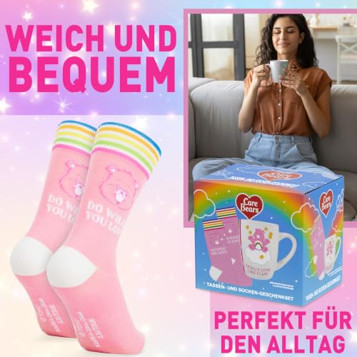 Get Trend Glücksbärchis Socken und Tasse Set, Bequeme One Size Strümpfe 35-41 & Keramik Kaffee Tasse 315 ml/11oz… – Ansicht 4