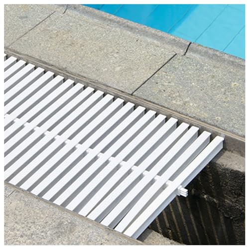 Rejilla de Drenaje Premium para Piscina, empalmable, de plástico PP, para Drenaje de Agua Interior y Exterior, 20 x 100 cm, Juego de 6 Piezas, Duradera y versátil.