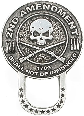 2nd Amendment Motorcycle Style Sunglass Holder Biker Pin - Made in USA