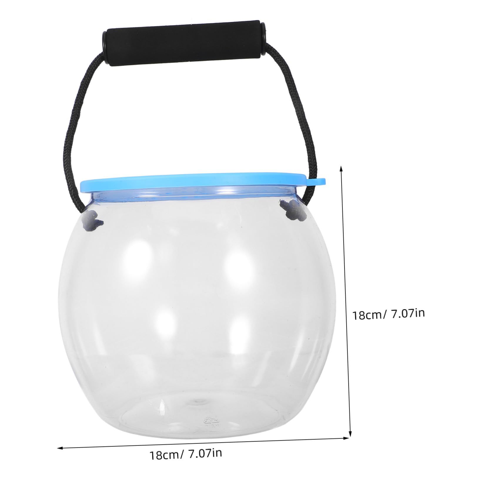 2 Stück Kleine Transparente Kunststoff fischschale mit Sicherem Deckel und Traggriff Tragbarer Aquarium Eimer für Fische Schildkröten und Wasseraufbewahrung Beim Angeln Strand See