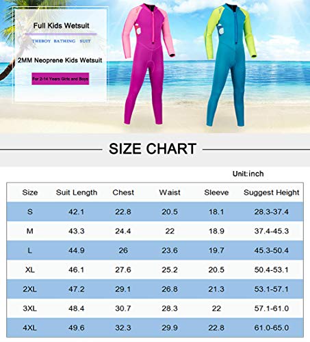 image for Skyone Kids Warm Wetsuit Neoprene Full Body Swimsuit Thermal Long Slee