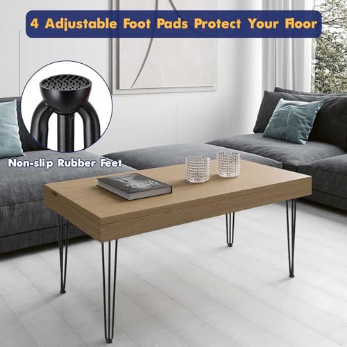 GarveeTech Hairpin Furniture Legs - 34 in Metal Table Legs, Rubber Floor Protectors, for Nightstand, Coffee Table, Desk Black, 4PCS Set - image 5