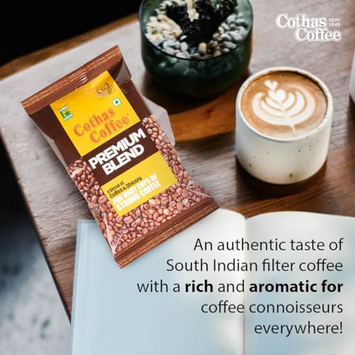 Image of Cothas Coffee - Premium Blend South Indian Filter Coffee Powder | Blend of 70% Coffee & 30% Chicory |Traditional Strong Coffee | Handpicked Cherries | Rich Aroma & Bold Taste | 100 g Pack