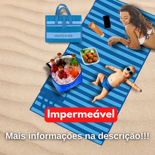 Esteira de Praia Dobrável Azul
