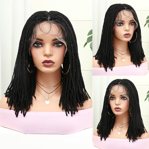 Lady Miranda Full Lace Dreadlock Wig With Baby Hair Pre Plucked Knotless Square Part Faux Locs Wig Braided Wigs For Black Women Full Double Lace Wig Dreadlocks Crochet Hair For Black Women thumb #4