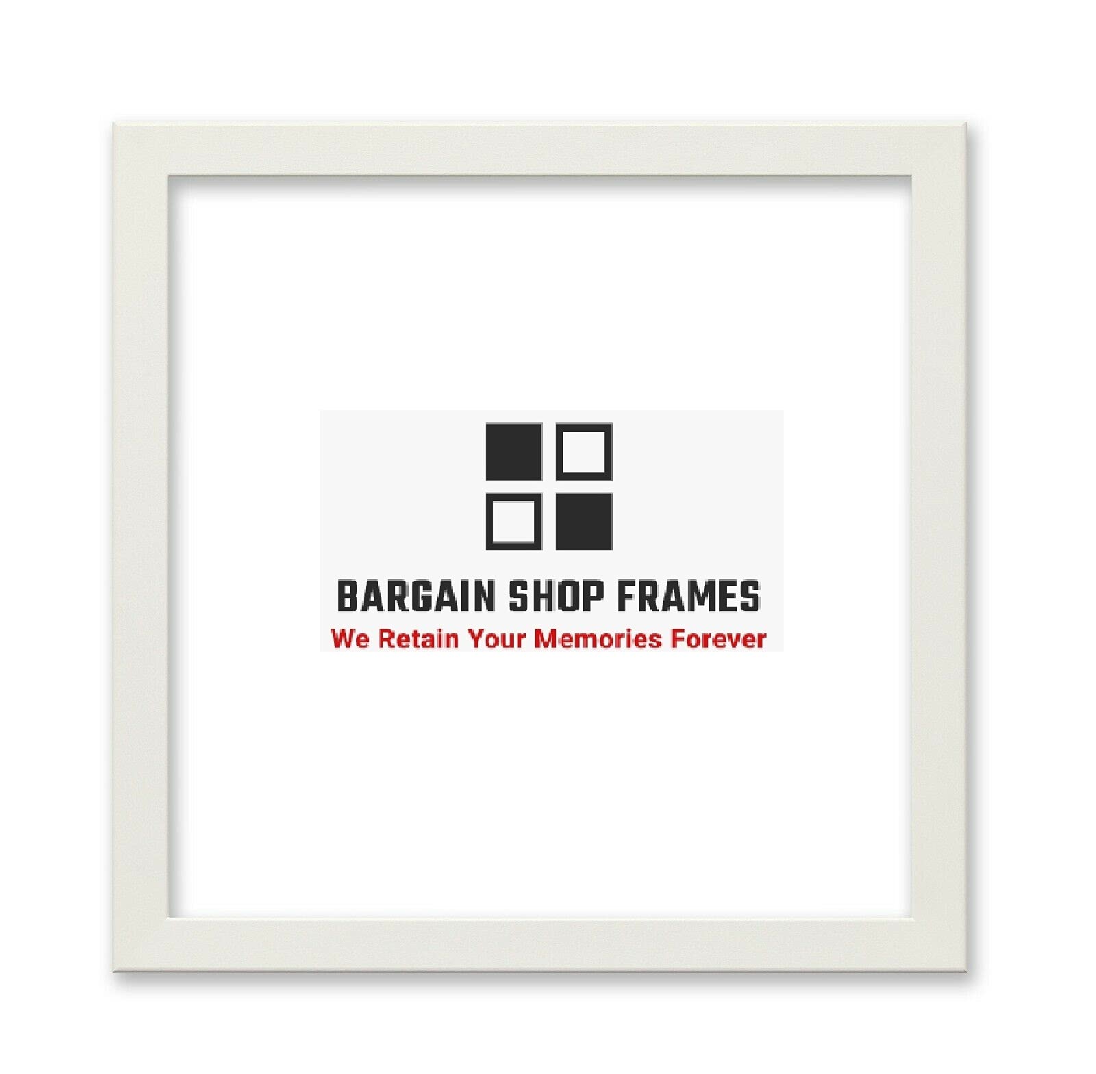 Bargain Shop Az WHITE WOODEN EFFECT SQUARE PICTURE PHOTO FRAMES FRAMES READY TO HANG OR TO STAND (30cmx30cm)