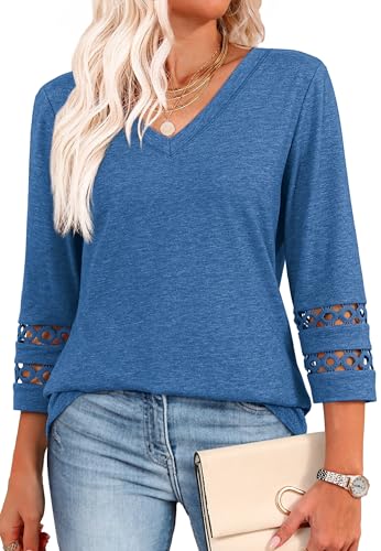 Plus Size Tops for Women 3/4 Sleeve Blouses for Women