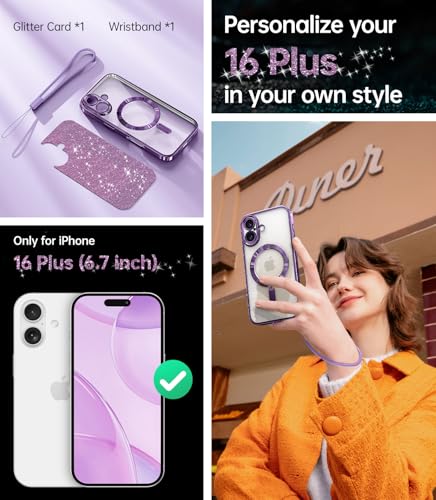 Coque iPhone 16 Plus MagSafe antichoc violette dragonne et protection objectif - 2