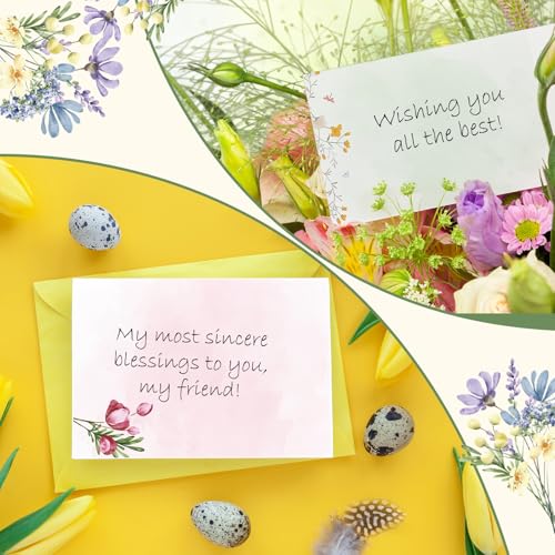 Image of Spiareal 100 Pcs Blank Note Cards Index Card, Colorful, 4 x 6 in, Flower