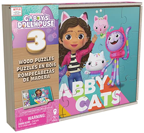 Miniatura 4 de Spin Master Games La Casa de Muñecas de Gabby - Pack 3 Rompecabezas de Madera (12 y 16 Piezas) de Gabby's Dollhouse con Caja para Guardarlos - Puzzle 3 Años - Juguetes Niña 3 Años +