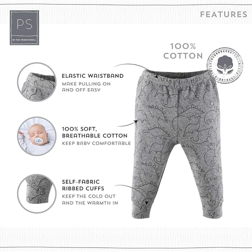 The Peanutshell 5 Pack Baby Boy or Girl Pants Set - 100% Cotton Toddler Pants, 0-24 Months for Toddlers & Babies - Dinosaur2