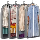 【Grande capacité】 : 4 sacs à vêtements suspendus transparents (100cm*60cm*10cm), adaptés au rangement d'une variété de vêtements pour répondre à vos besoins quotidiens. Chacun peut contenir environ 8 à 10 chemises ou 4 à 6 pulls, 3 manteaux d'hiver. Cette housse est conçue pour ranger les robes longues, les robes de chambre, les châles, les robes de soirée et autres vêtements très longs.