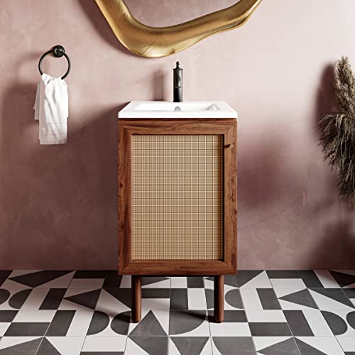 Image of Classe 18 inch Bathroom Vanity in Dark Walnut Cabinet Only Bath Sink Cabinet Sink Included