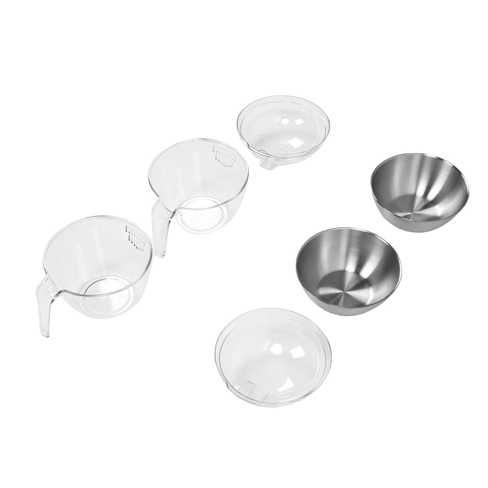 Tissting Bol De Ensalada Fría Con Tapa Transparente - 2 Unidades, Acero Inoxidable, Ideal Para Frutas Y Verduras, Mantiene Frescura, Fácil De Limpiar, Perfecto Para Fiestas Y Cenas