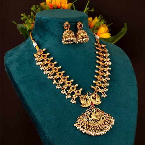 Image of Sasitrends Classic Matte Gold Plated Necklace Set