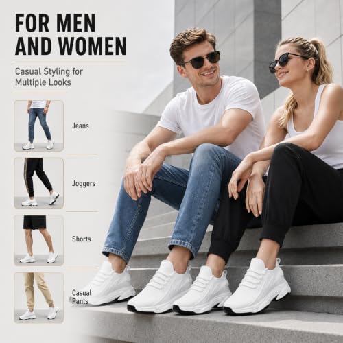 Image of Height Increasing Sneakers for Men and Women, Adjustable 2.4-4.0 in Hidden Lift Walking Shoes, Lightweight Breathable Mesh Elevator Sneakers