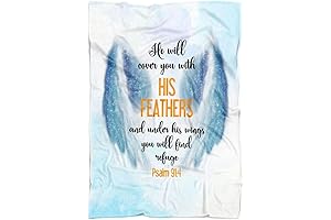 Christian Psalm 91:4 Inspirational Blanket - Comfort and Guidance