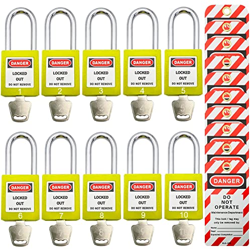 Lockout Tagout Locks, Safety Padlocks, Loto Keyed Differently Lock Out Tag Out Device Plastic with Lockout TagOut Tags