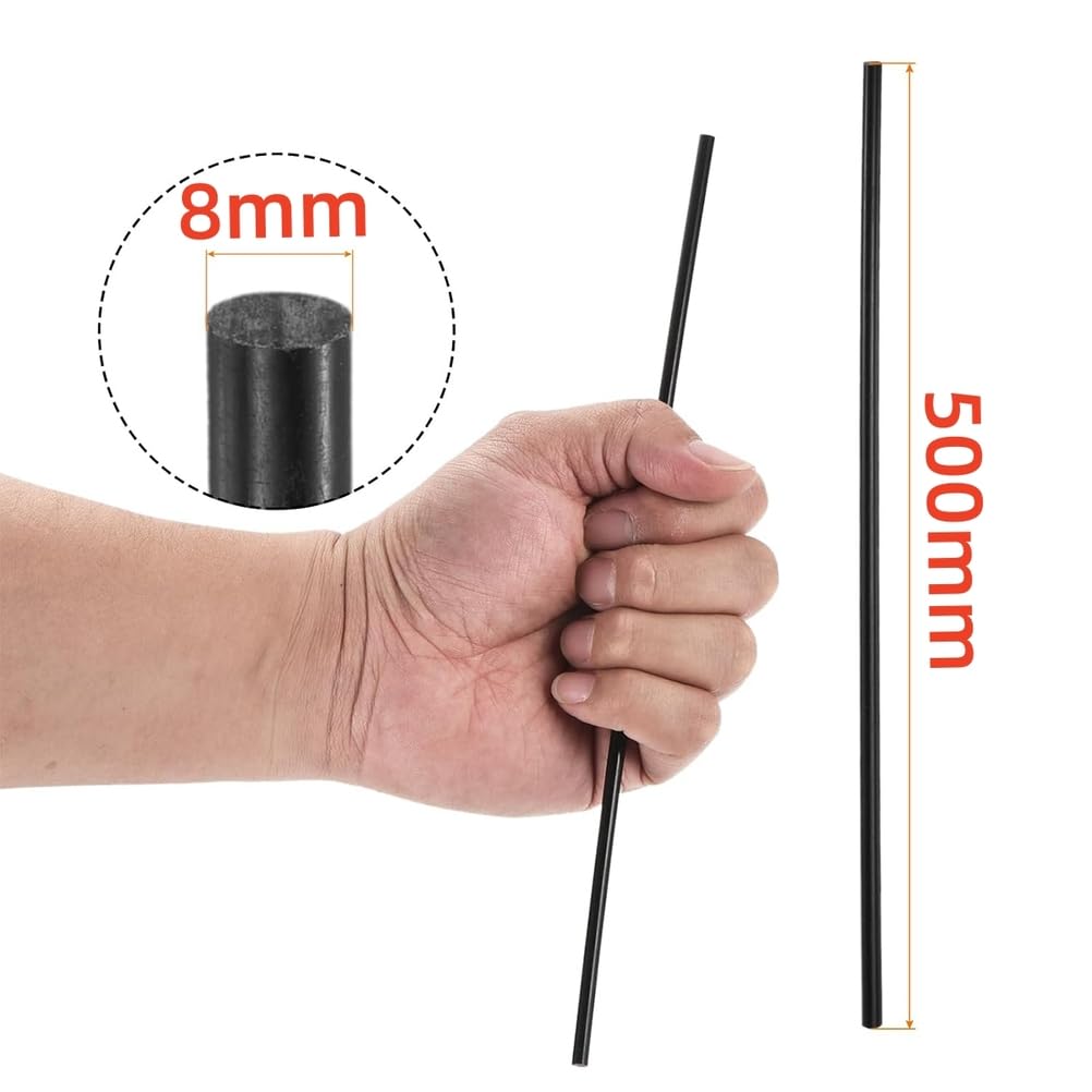 ABS Vollmaterial Rund Für Bearbeitung Modellbau Und Technische Projekte,8mmx500mm（4pcs）