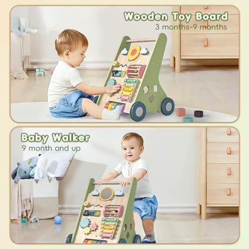 Bautia L00121 Wooden Baby Walker, Montessori Walker For Babies 6-12 Months, Push Walking Toys thumb #2